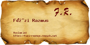 Füzi Razmus névjegykártya